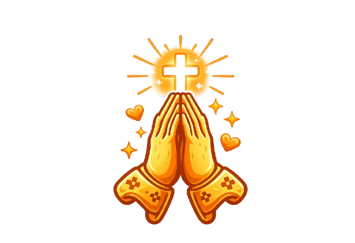 Hands folded in prayer with soft glowing light